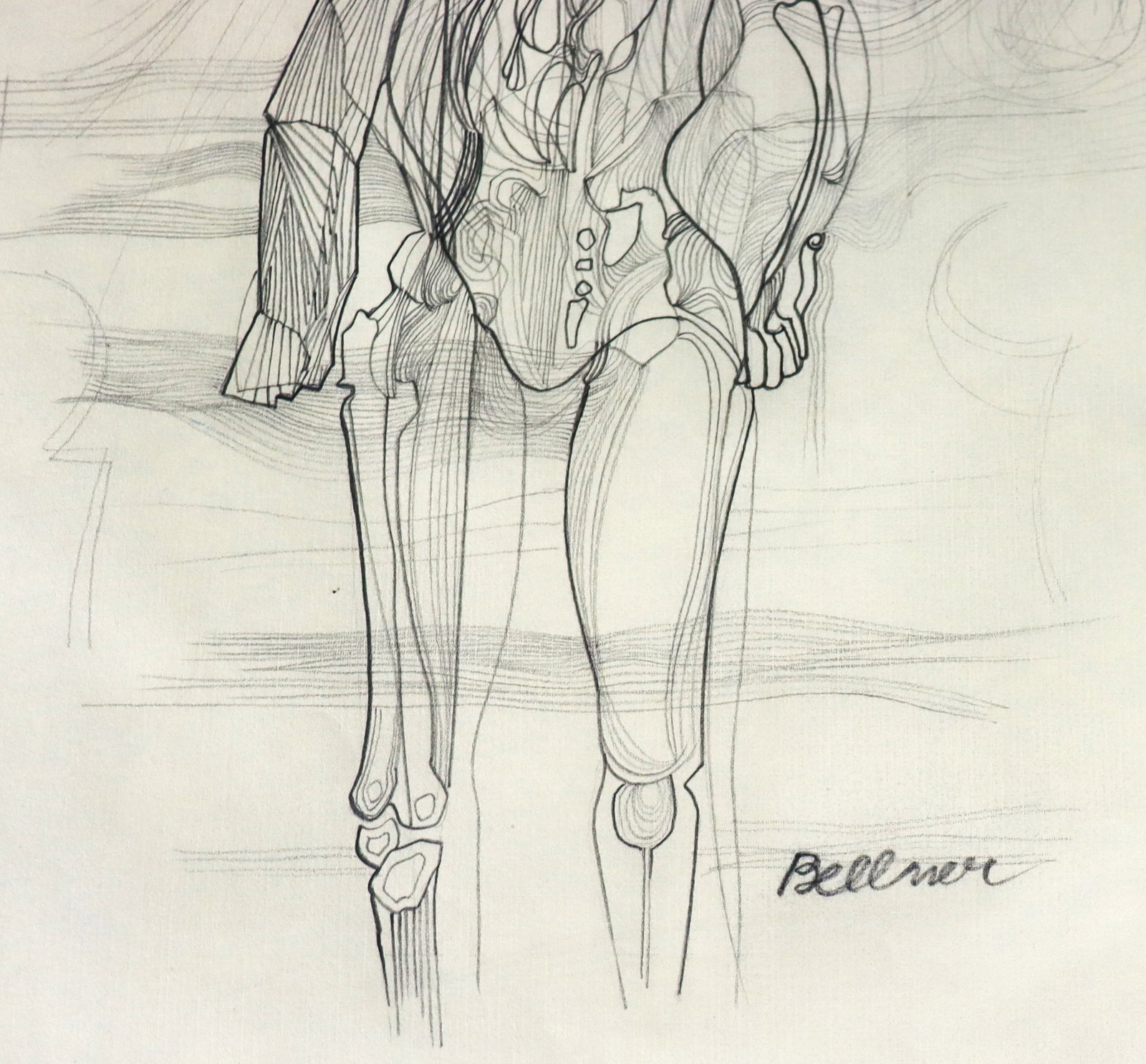 Framed Pencil On Paper Signed Bellmer - 3