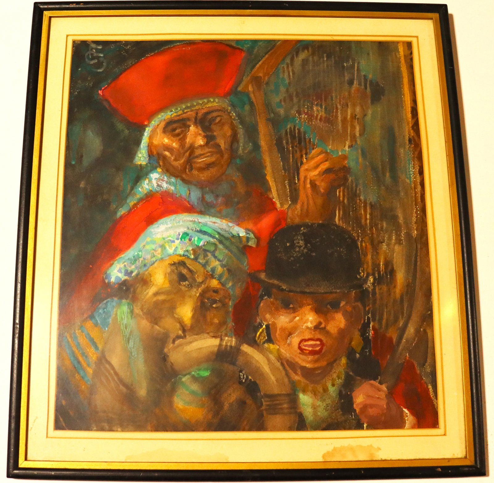 Mixed Media on Paper signed Carl Folke Sahlin: Mixed Media on Paper signed Carl Folke Sahlin Carl Folke Sahlin (Florida, Swedish, 1884 - 1972) was known for his artworks depicting people and scenes, often focusing on regional costumes and cul