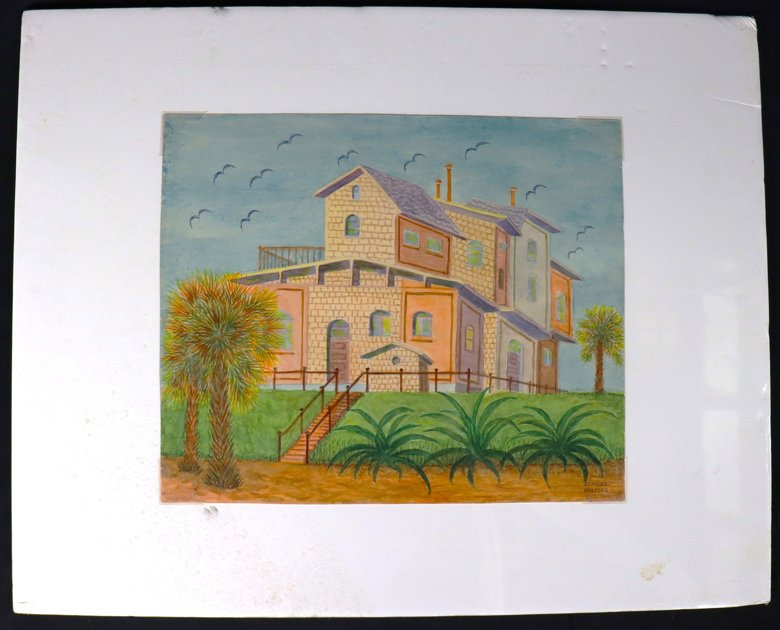 Watercolors on paper signed Stanley Bielecky Titled New Smyrna (1 of 5)