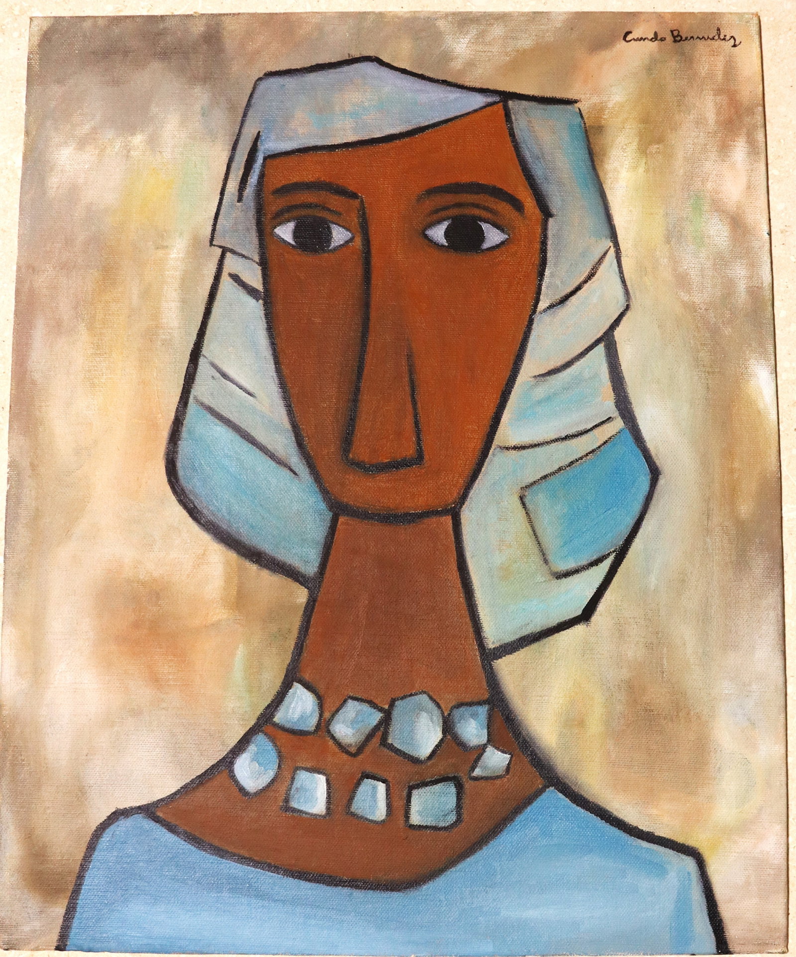 Unframed Oil on canvas panel signed Cundo Bermudez - 2