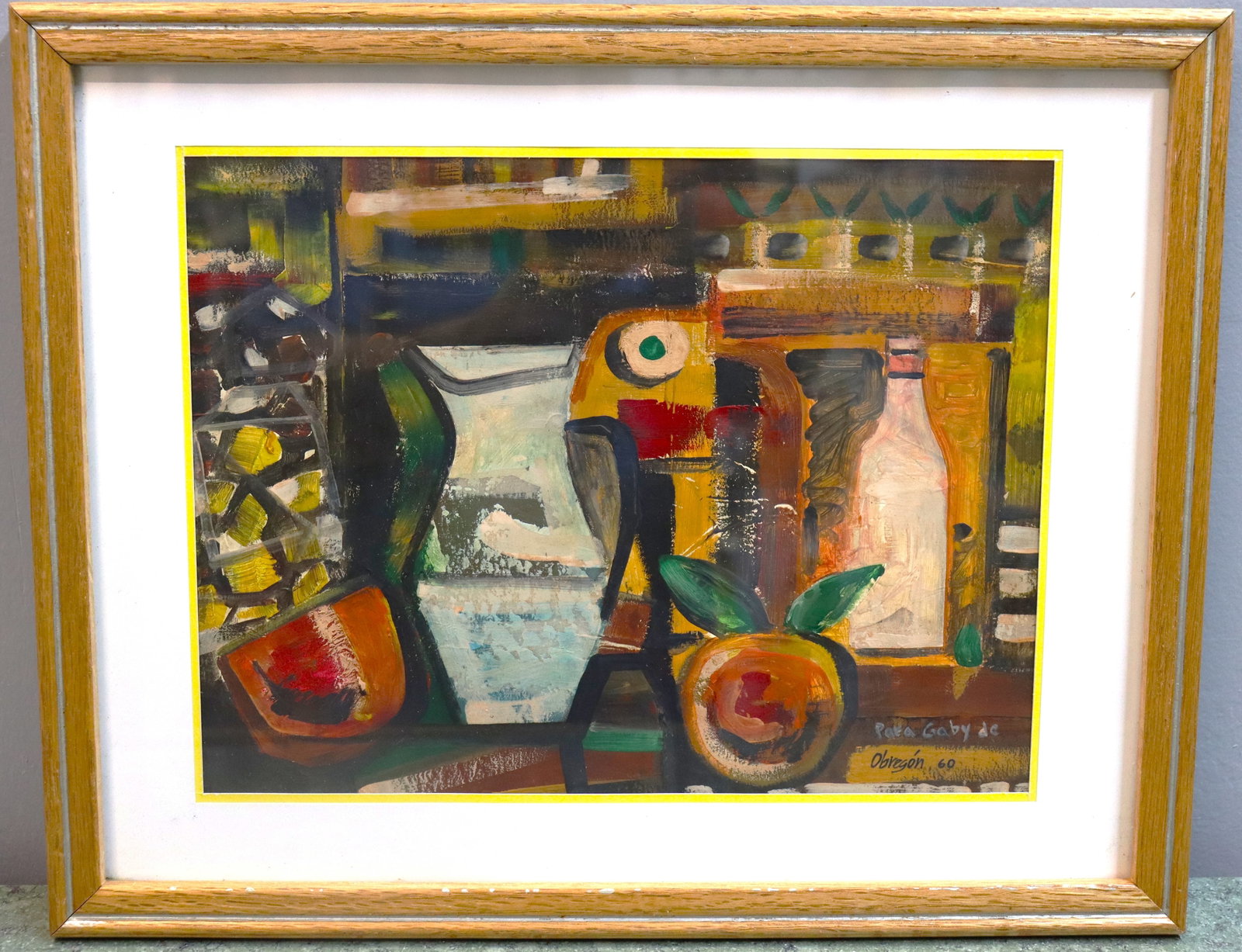 Framed Mixed Media on paper signed Alejandro OBREGON dated 60 - 4