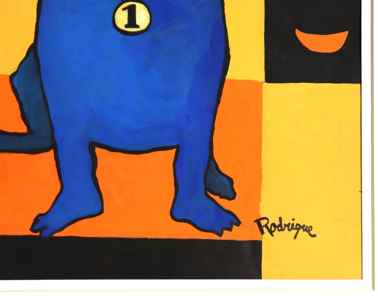 Framed Mixed Media on paper signed Rodrigue - 2