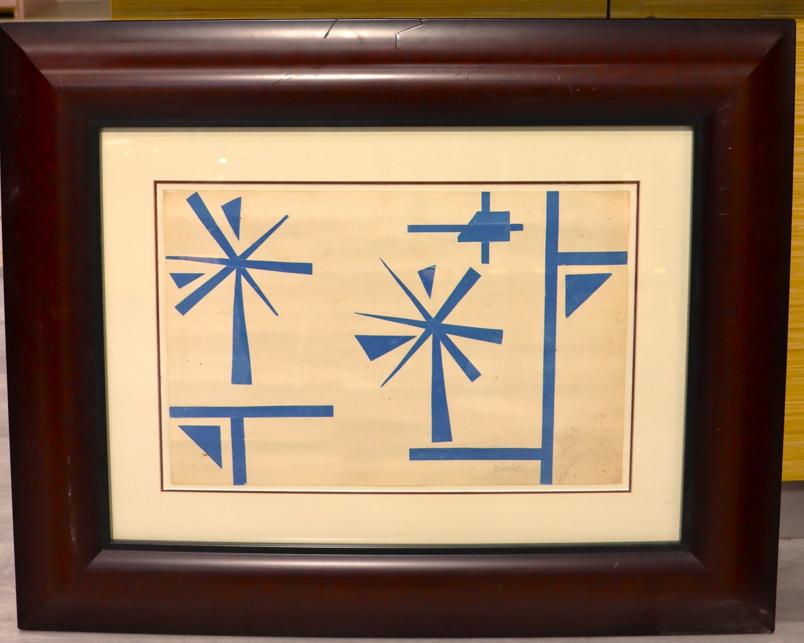 Framed Collage on paper signed Darie (1 of 4)