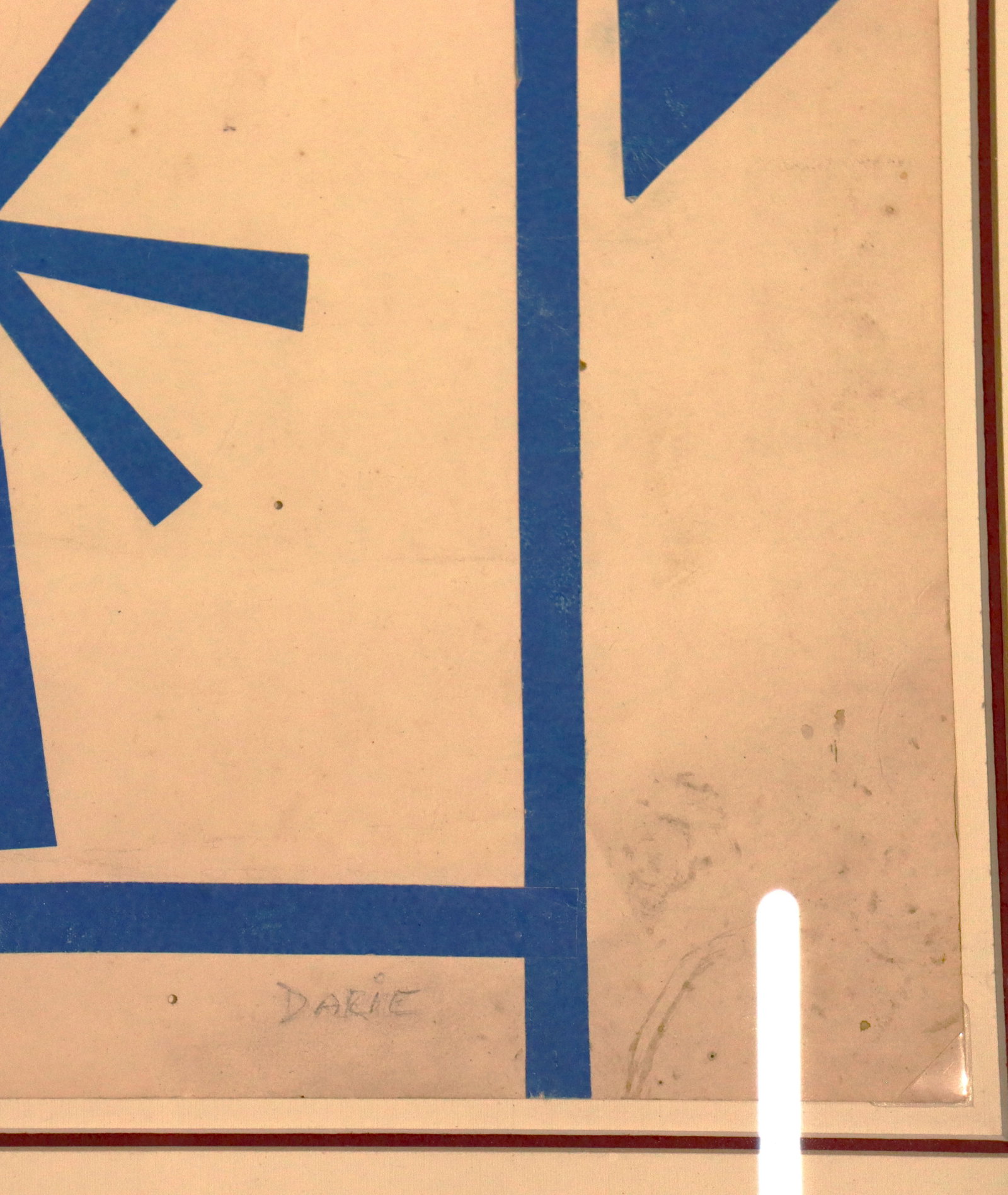 Framed Collage on paper signed Darie - 2