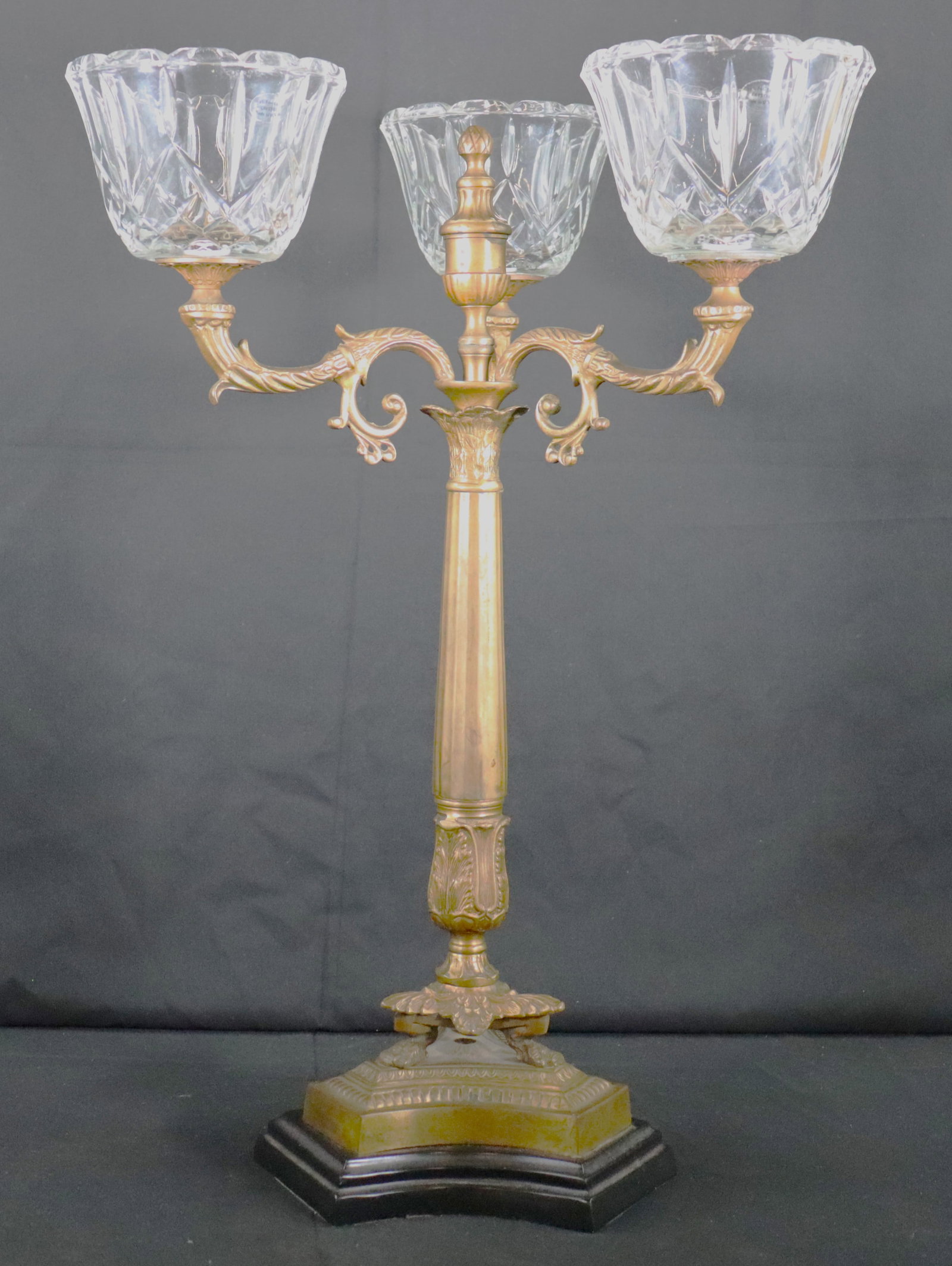 Candleholder three arm and Crystal - 2