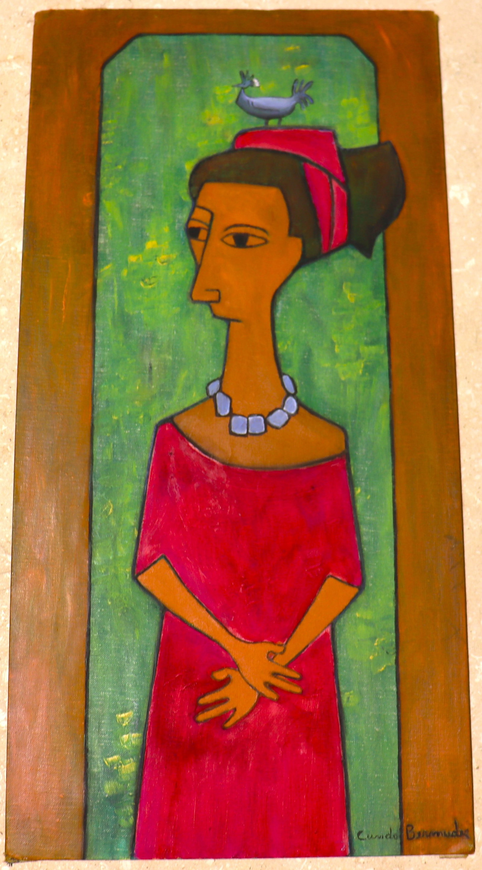 Unframed Oil on canvas panel signed Cundo Bermudez - 2