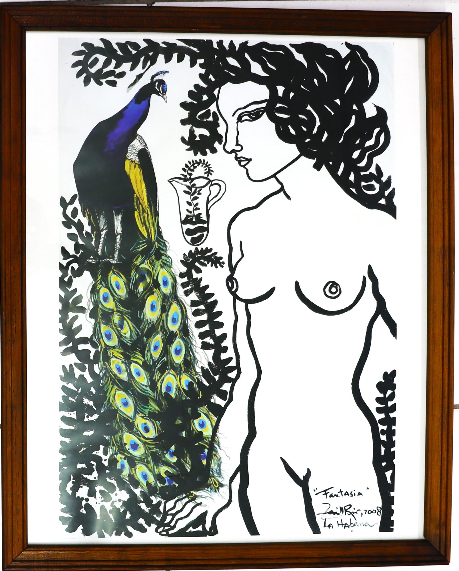Framed Mixed Media on Paper signed Zaida del RÃ­o and dated 2008 (1 of 4)