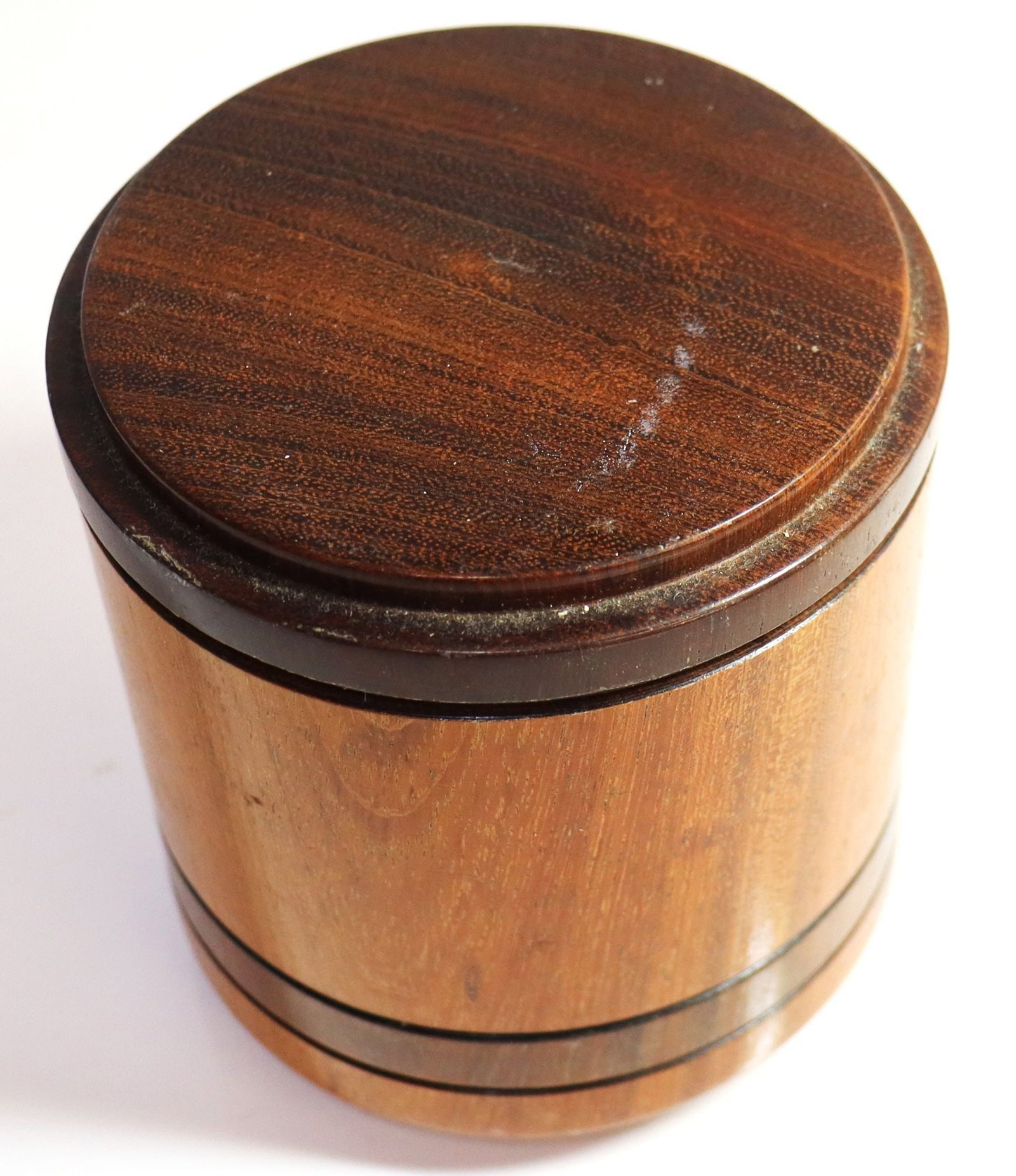 Vintage Two-Tone Wood Coaster Set with Holder, Mi (1 of 5)