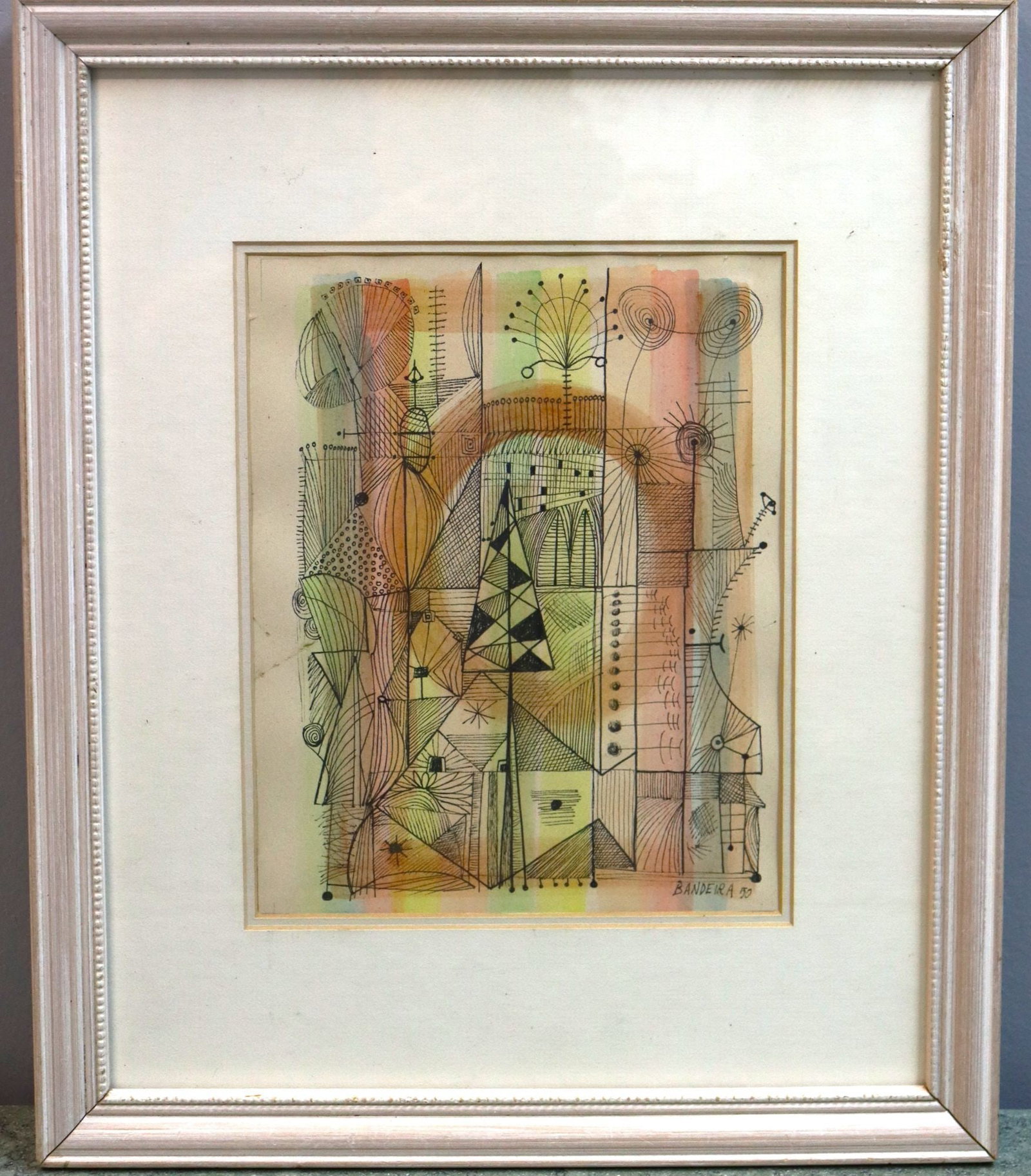 ANTONIO BANDEIRA '50 Mid-Century Abstract Ink and (1 of 5)