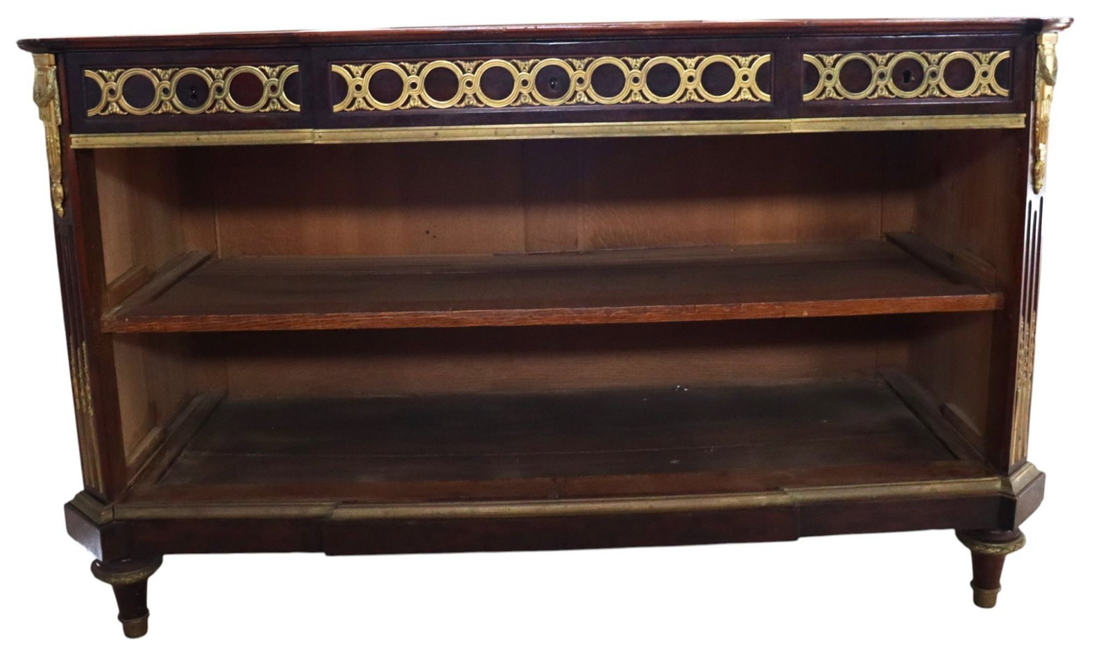 Antique Empire Style Marble Top Commode with Ormo - 5
