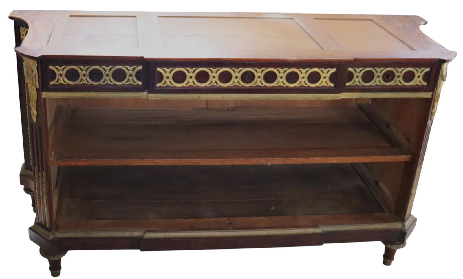 Antique Empire Style Marble Top Commode with Ormo - 7