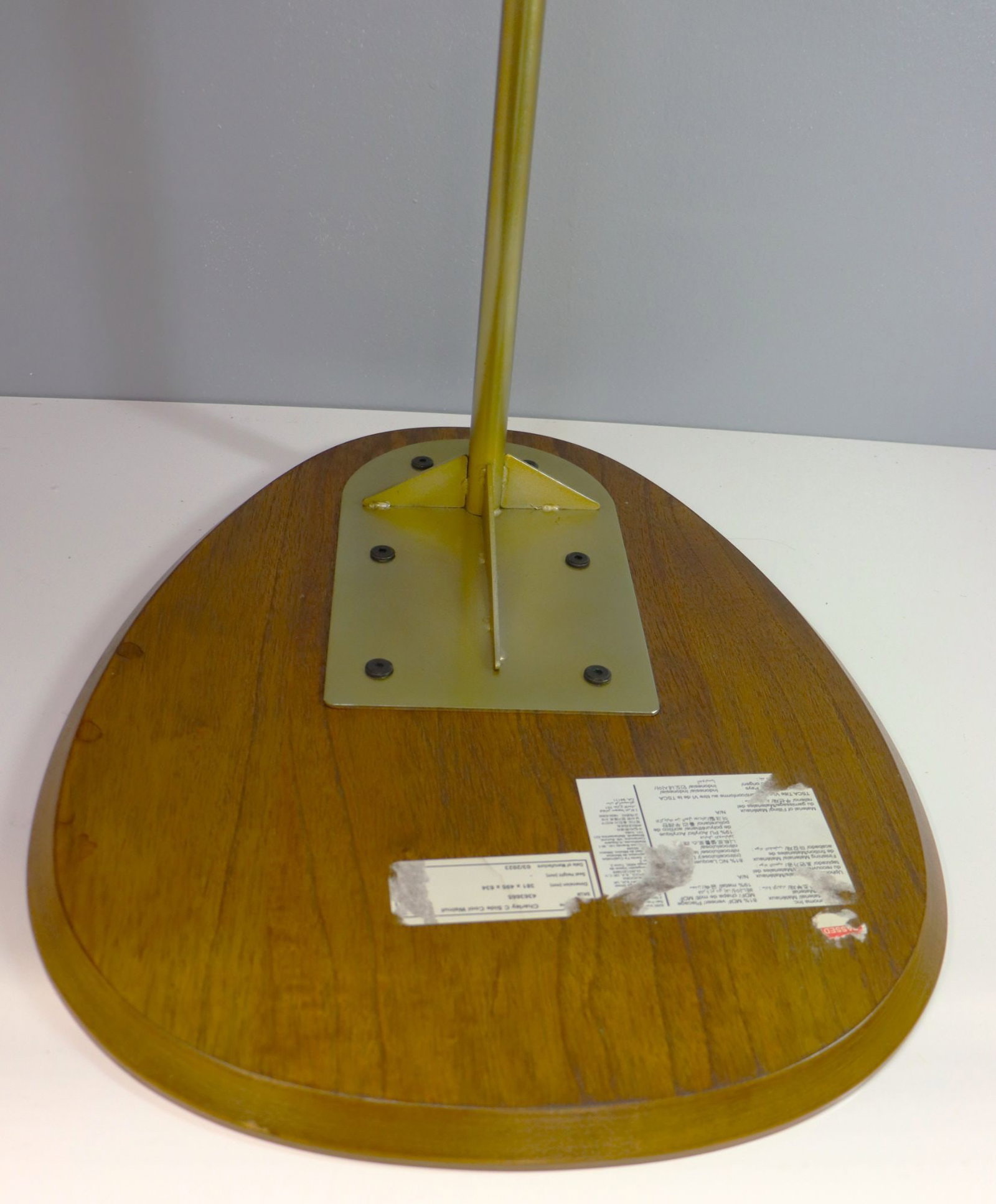 Charley C Side Table Walnut Top Brass Base Modern - 6