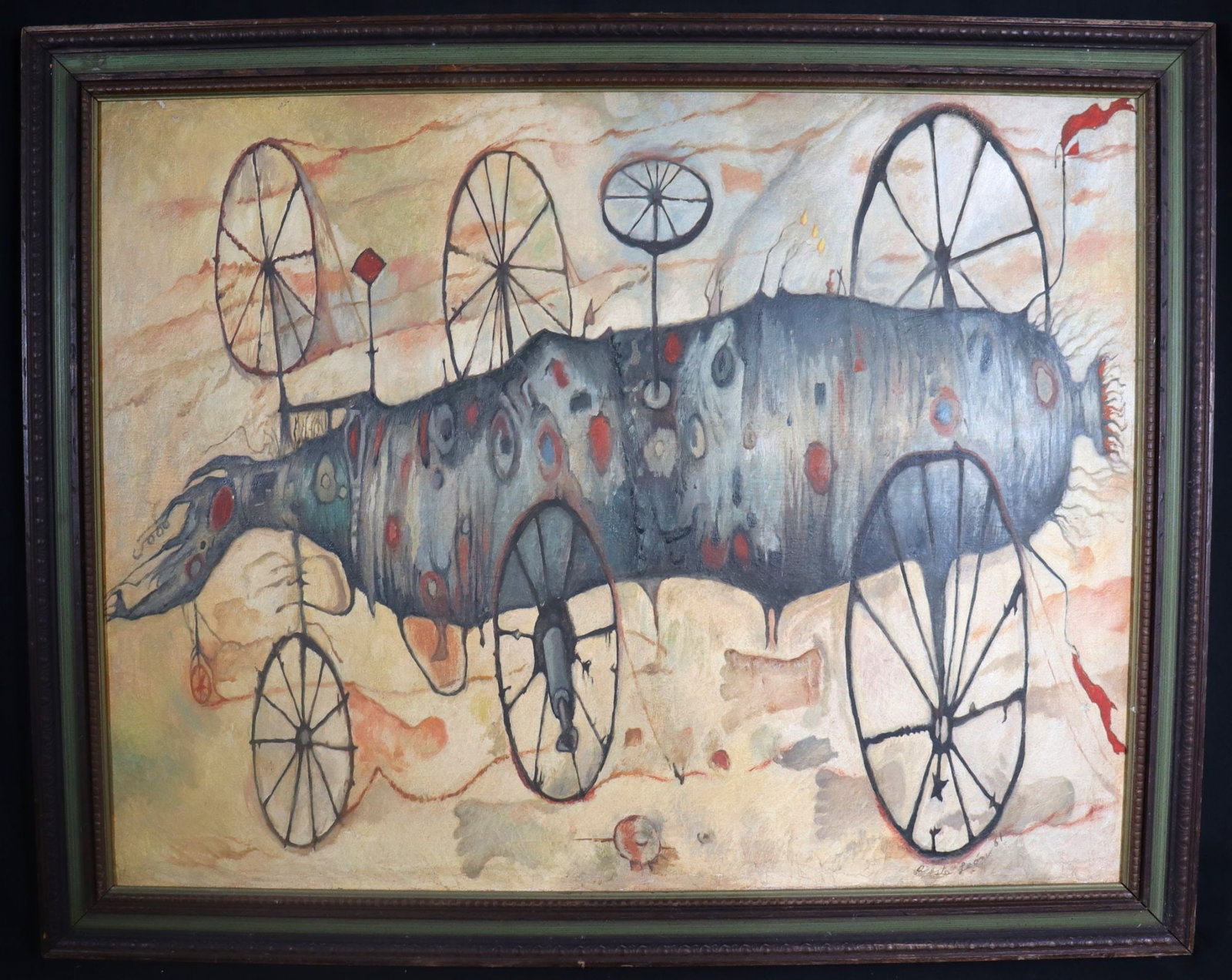 Ansel Acosta Leon "Wheeled Vessel" Oil on Canvas (1 of 6)