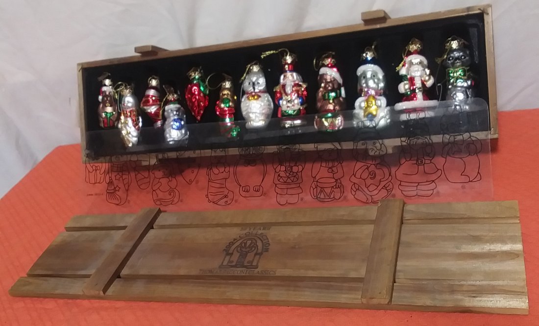 Glass Christmas Ornaments Thomas Pacconi: Original box, 12 Days of Christmas Ornaments.