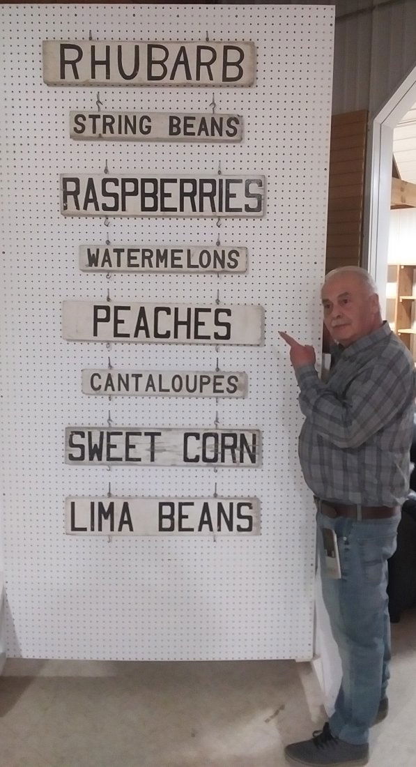 Assortment of 8 Farm stand Signs: Circa 1960's, set of 8 wooden painted farm stand signs.