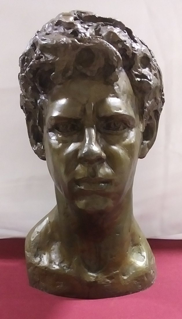 Mid Century bronze bust of Man signed CA or AC (1 of 5)