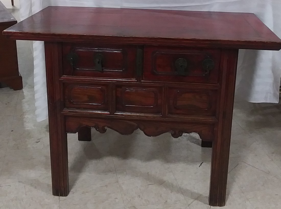 Oriental stand with hidden interior compartment (1 of 6)