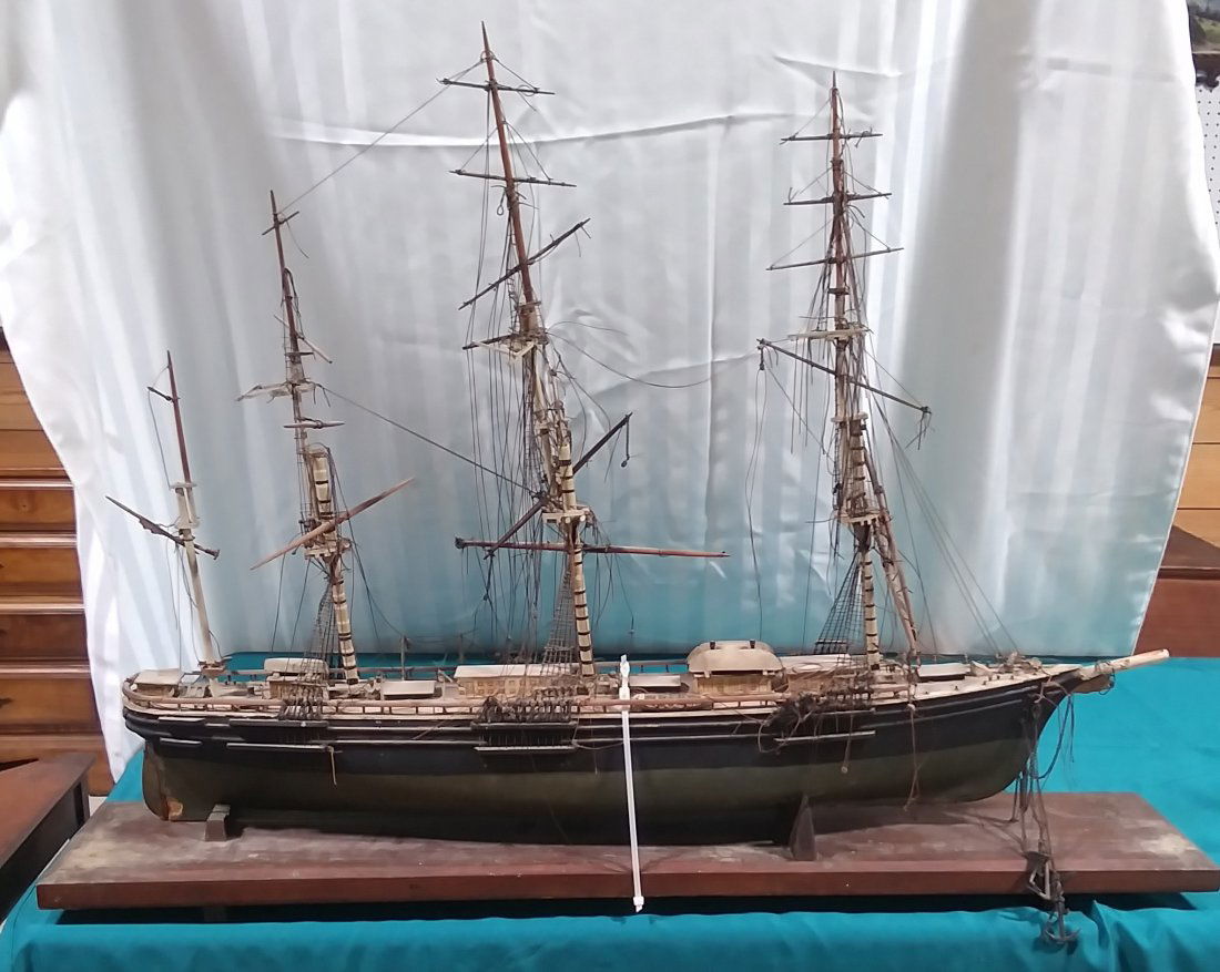 19th Century Wooden Ship model (1 of 5)