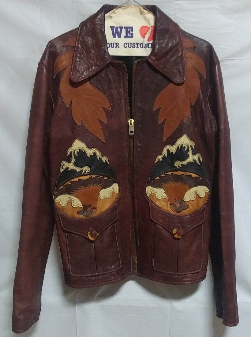 Leather Ladies jacket Western scene (1 of 3)
