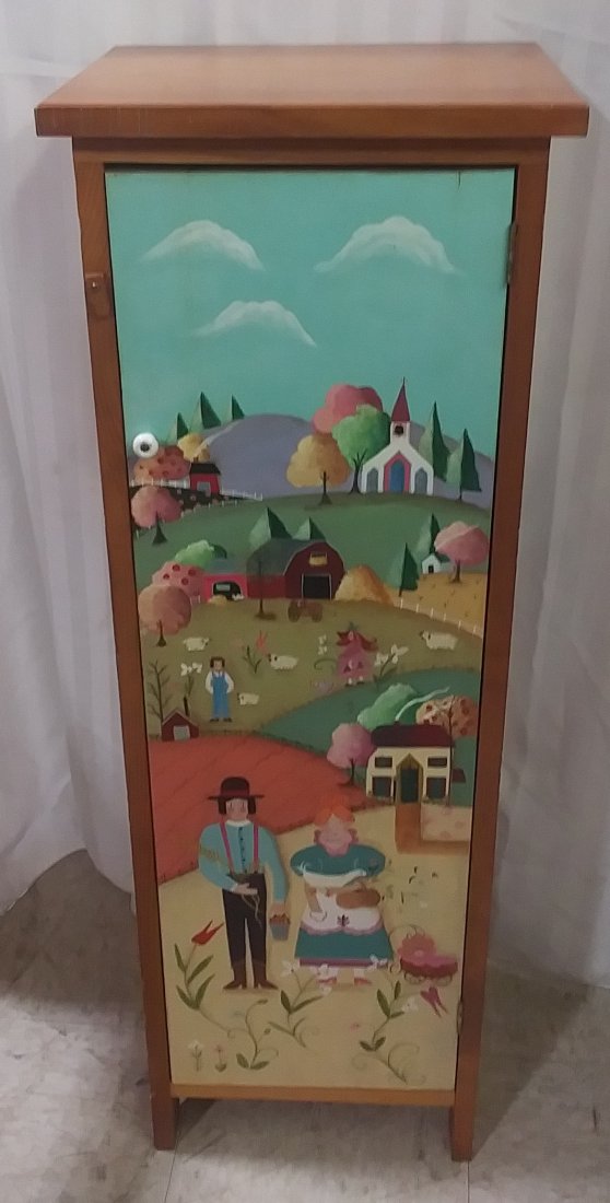 One door painted cabinet (1 of 3)