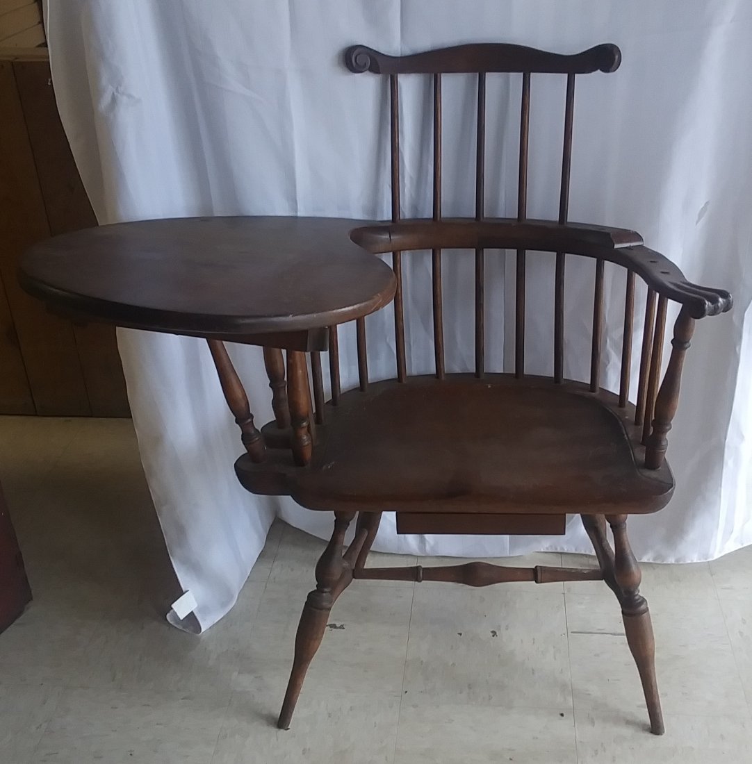 19th century splayed leg armchair and Writing tablet (1 of 4)