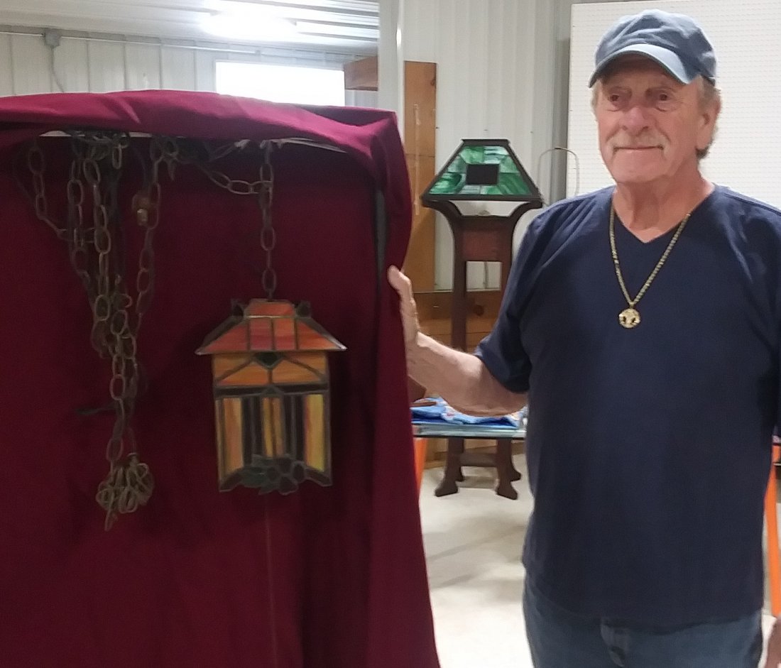 Stained glass foyer light: Stained glass foyer light