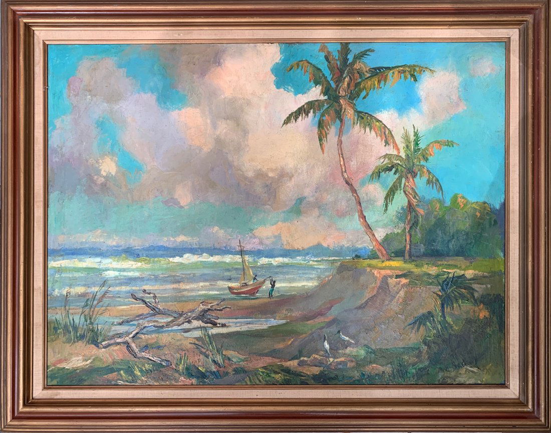 Albert Ernest Backus (1906-1990) attributed oil/canvas: Albert Ernest Backus (1906-1990)attributed, oil/canvas 30x40“ seascape