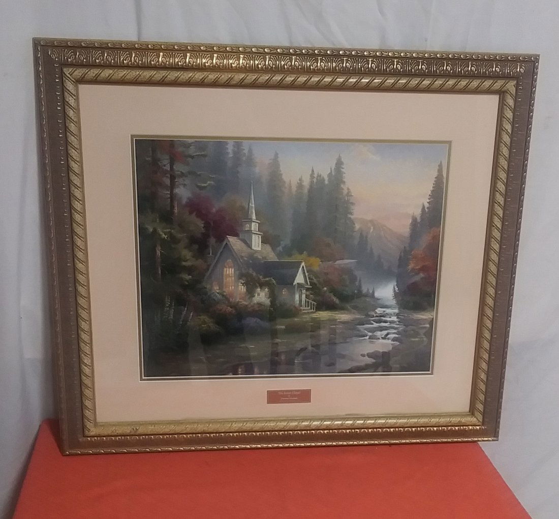 Thomas Kinkade Library edition framed print: Thomas Kinkade Library Edition framed print