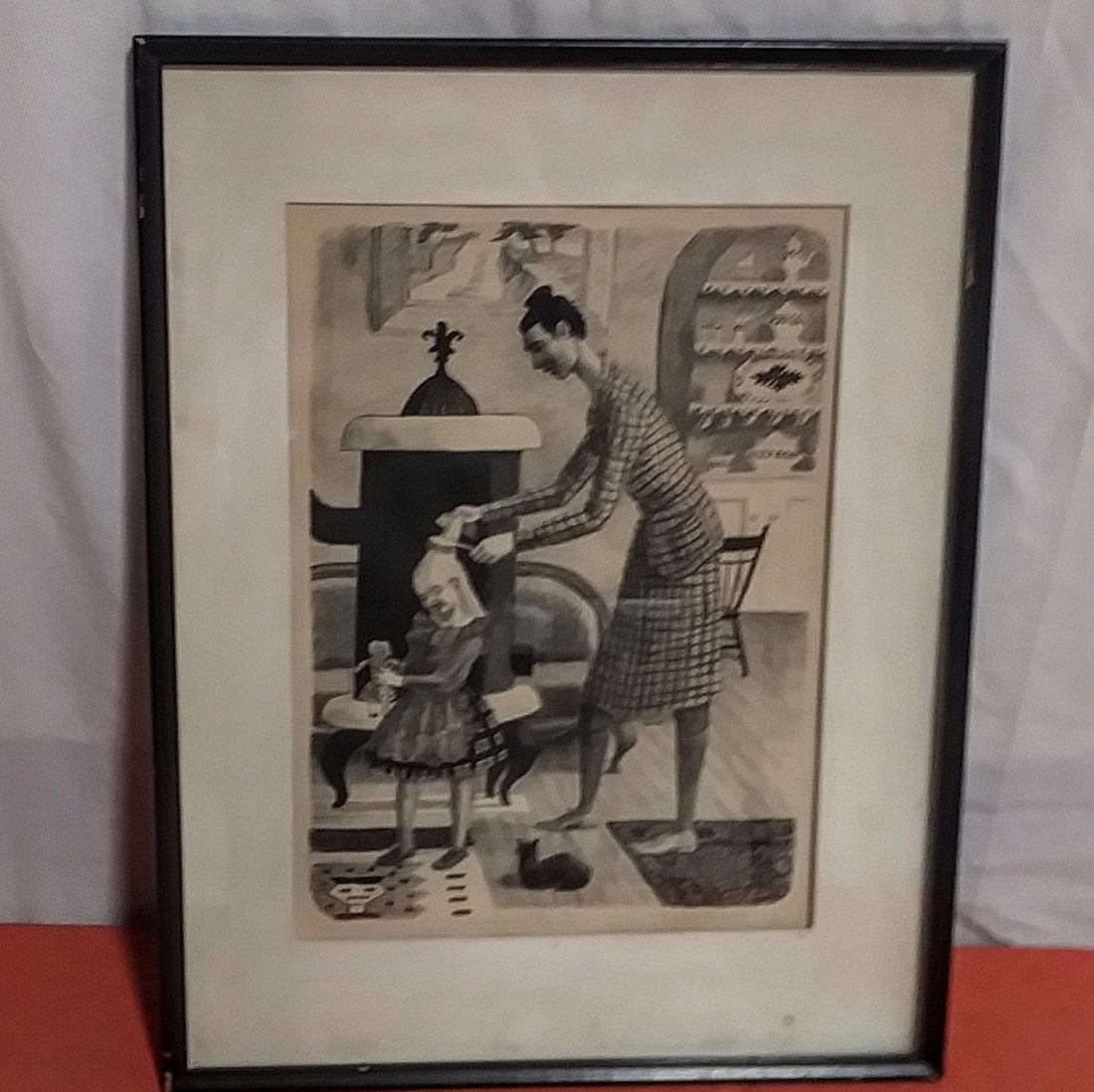 Japanese print Morning Routine by Lucile Blanch: Japanese print "Morning Routine" by Lucile Blanch