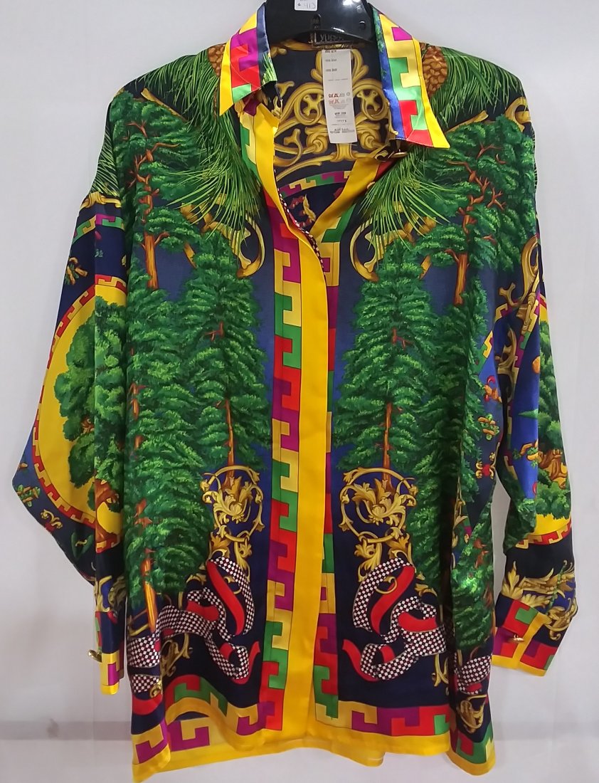Gianni Versace multi colored print blouse size 42: Gianni Versace multi colored print blouse size 42