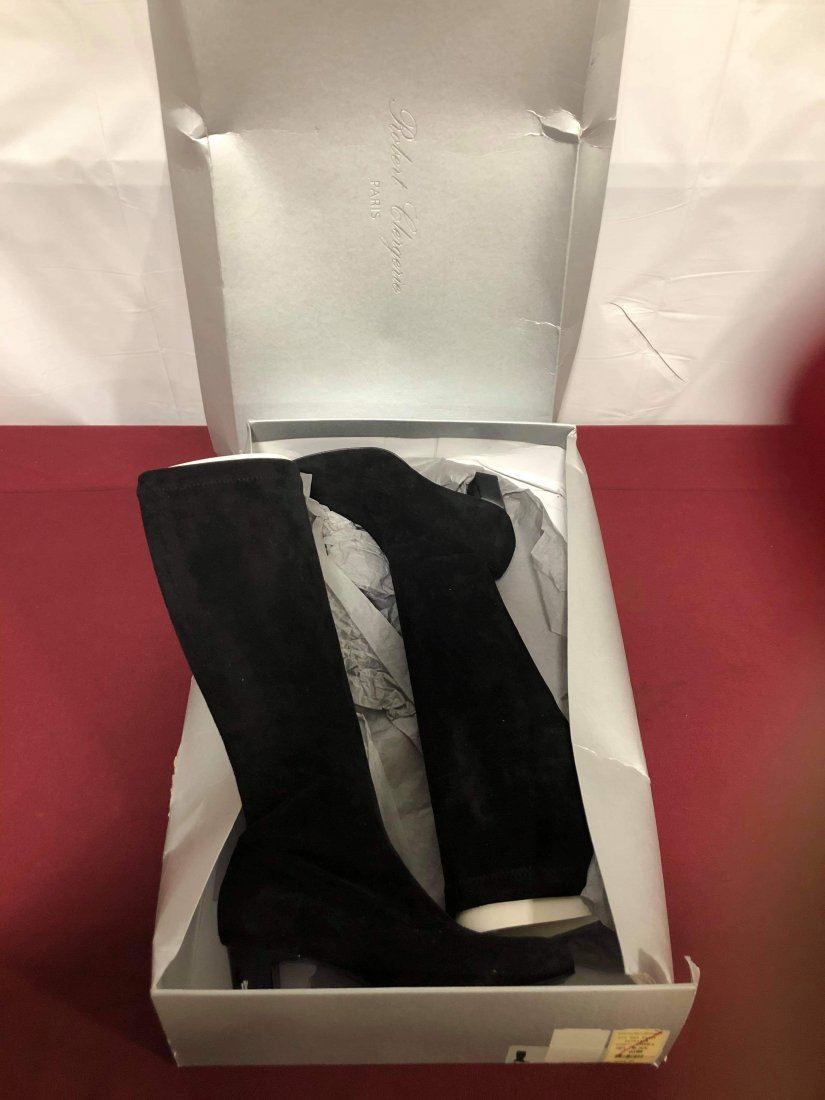 Robert Clergerie tall Black suede NEW Boots size 6 1/2: Robert Clergerie tall Black suede NEW Boots size 6 1/2