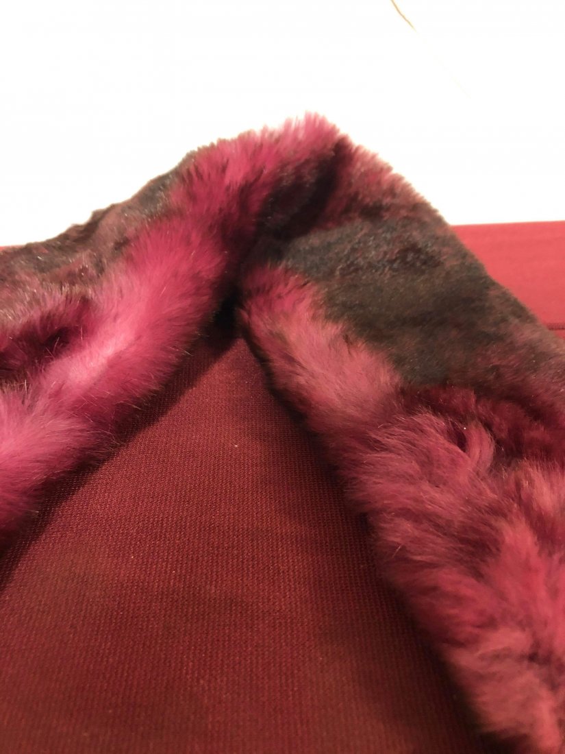 Burgundy / Fuschia dyed Real Rabbit fur scarf: Burgundy / Fuschia dyed Real Rabbit fur scarf