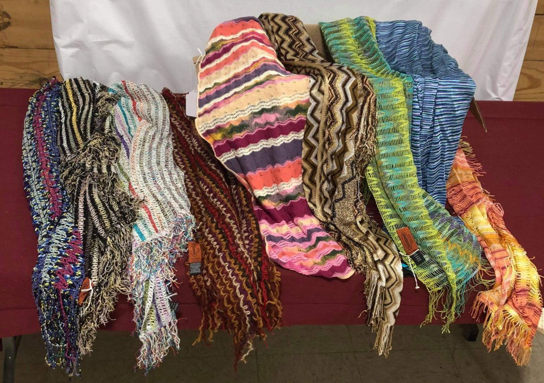 Lot of 9 Missoni scarves: Lot of 9 Missoni scarves