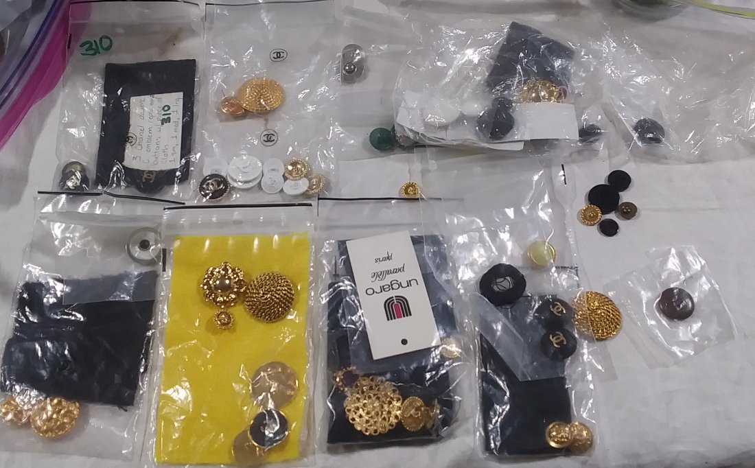 Large lot of Chanel Replacement buttons and fabric: Large lot of Chanel Replacement buttons and fabric swatches