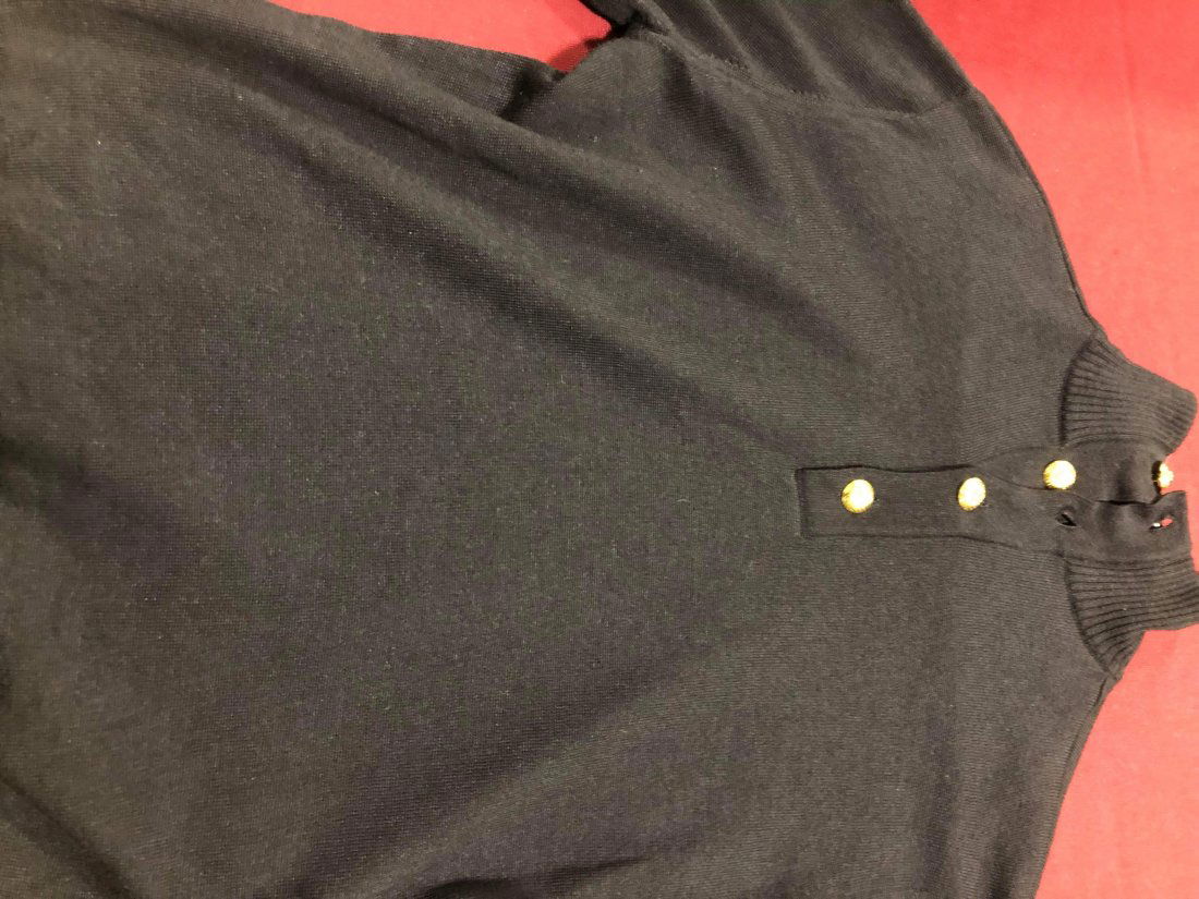 Chanel black sweater with gold buttons: Chanel black sweater with gold buttons