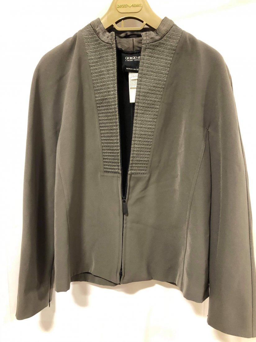 Giorgio Armani gray zip-up Blazer: Giorgio Armani gray zip-up Blazer