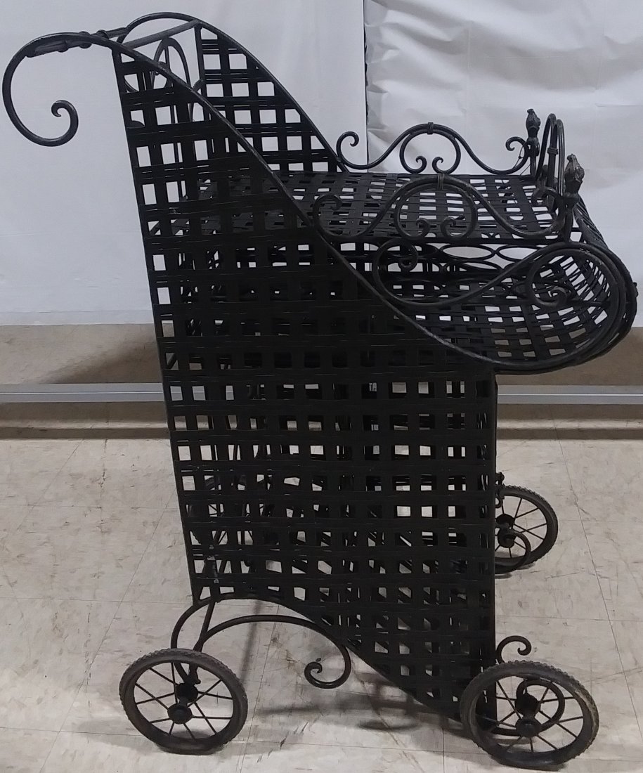 Rolling Wine Bar Cart black wrought iron: Rolling Wine Bar Cart black wrought iron measures 60" long 34" wide 29" tall