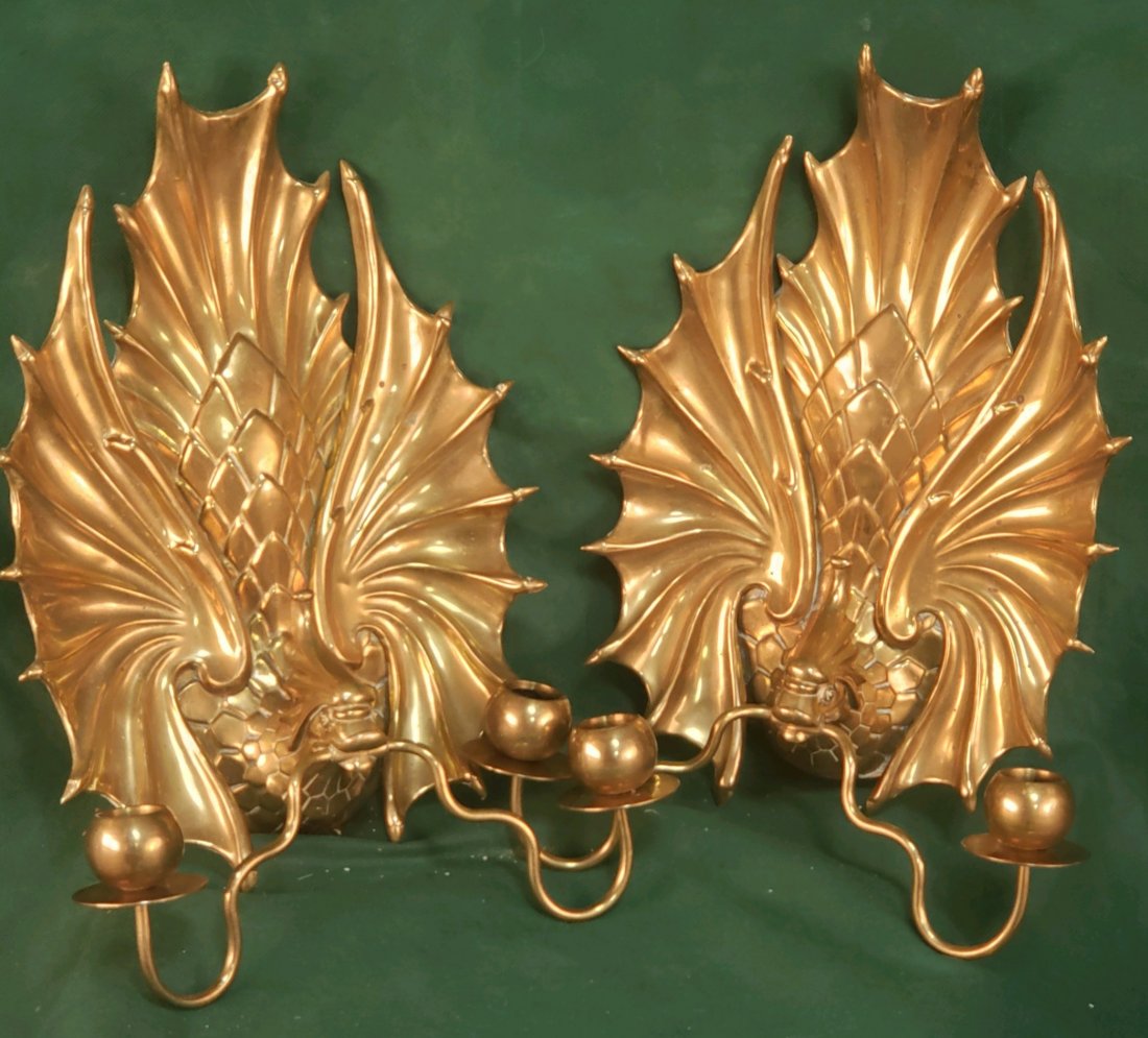 Pair Bronze Eagle Sconces 15in (1 of 2)
