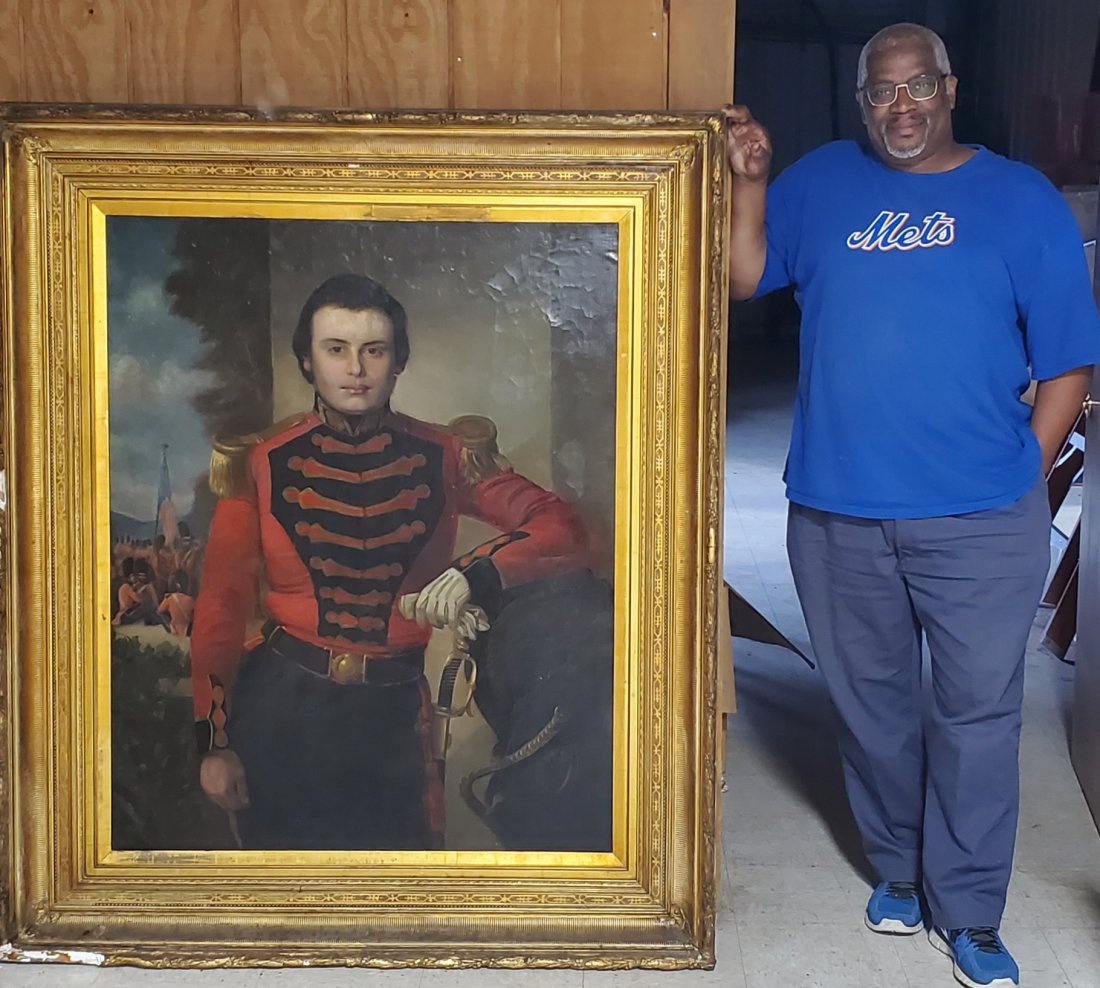 Monumental O/C military officer circa 1840 48in x 52in (1 of 5)