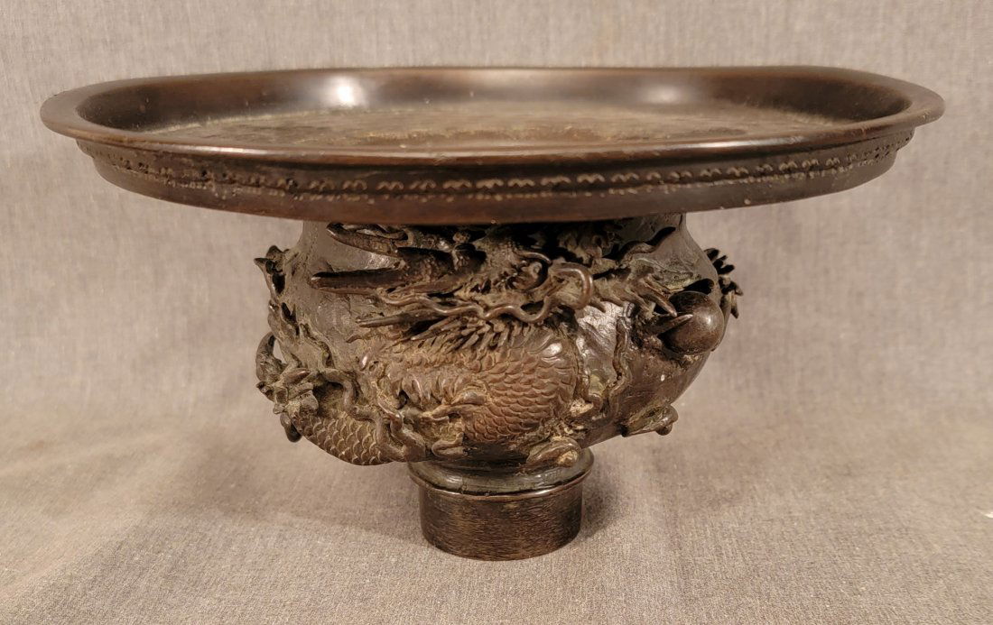Oriental bronze top? Highly detailed with dragons (1 of 8)