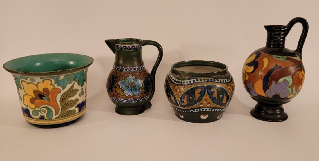 4 pieces of signed Gouda Pottery (1 of 4)