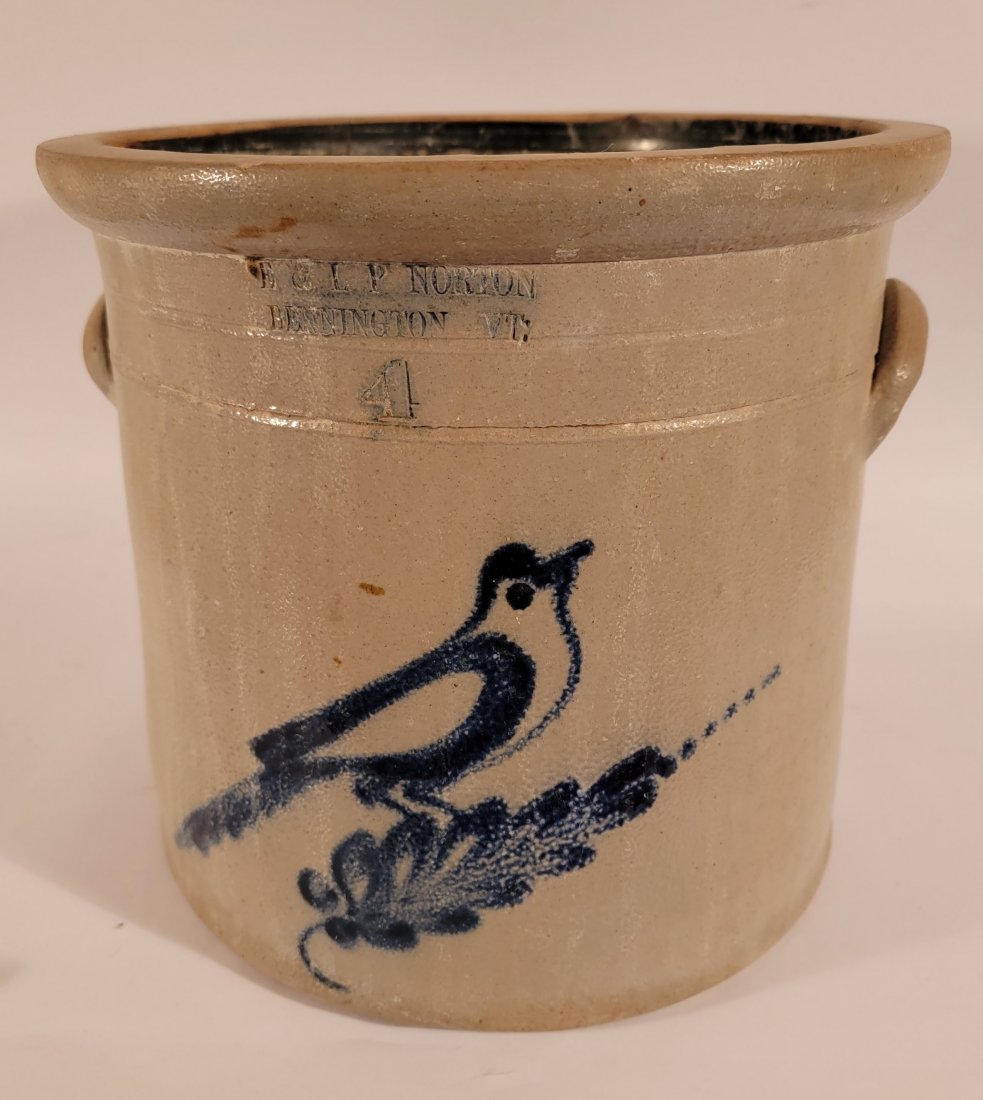 4 gallon Crock with Blue Bird design on front (1 of 7)