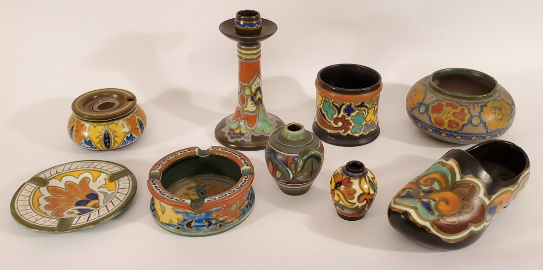 Lot of 9 pieces of Gouda Pottery (1 of 20)