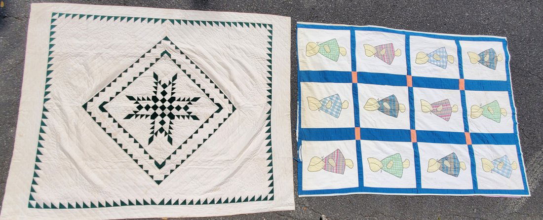 Lot of 2 Vintage Quilts 59"×80", 66"×81 (1 of 3)