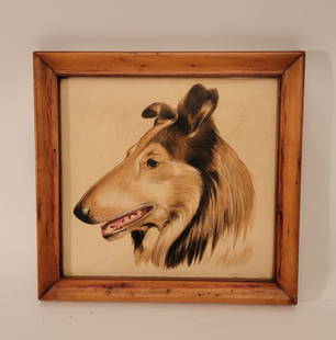 Original watercolor of Rough Coat Collie Lassie Dog: Original watercolor of Rough Coat Collie Lassie Dog. Unsigned, measures approximately 10 1/2" x 11"