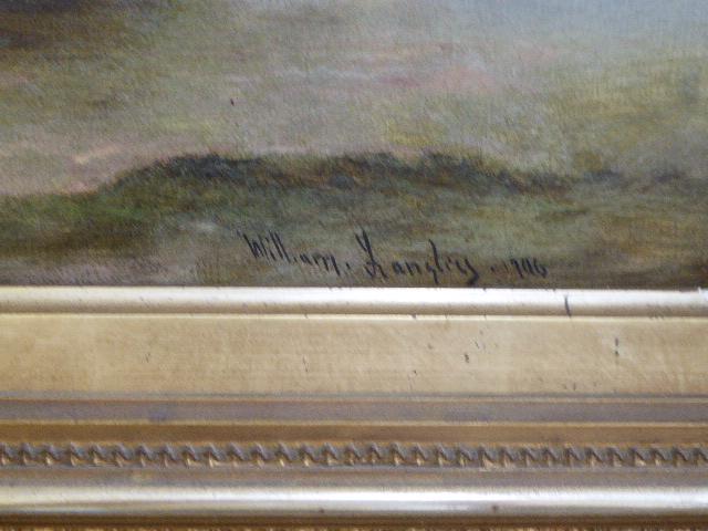 William Langley (British, 1852-1922), a maritime study,: William Langley (British, 1852-1922), a maritime study, oil on canvas, signed lower right and dated, H.30cm W.50cm