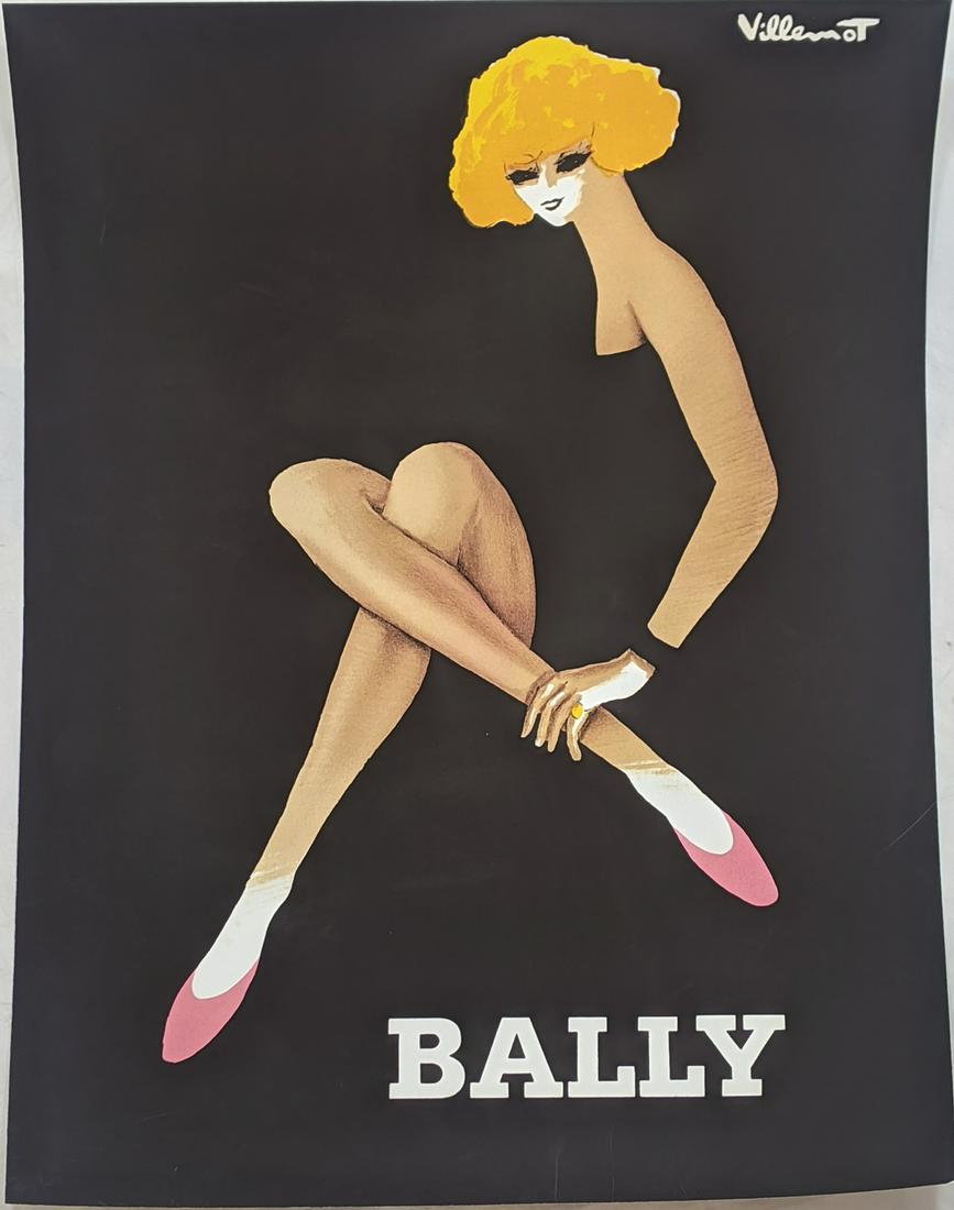 After Bernard Villemot, Bally fashion poster, offset: After Bernard Villemot, Bally fashion poster, offset lithograph poster, H.70cm W.50cm