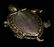 A Victorian brass turtle vesta case, mounted with - 4