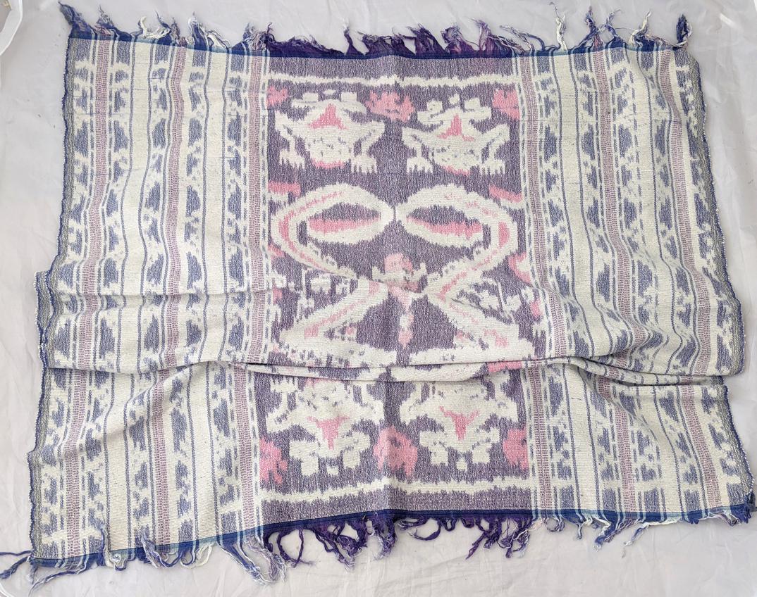 A Tribal Dayak ceremonial Iban Pua textile, Sarawak,: A Tribal Dayak ceremonial Iban Pua textile, Sarawak, Borneo, Malaysia, 200cm x 110cm