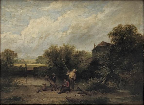 James Stark (British, 1794-1859), oil on board,: James Stark (British, 1794-1859), oil on board, H.36.5cm W.47.5cm